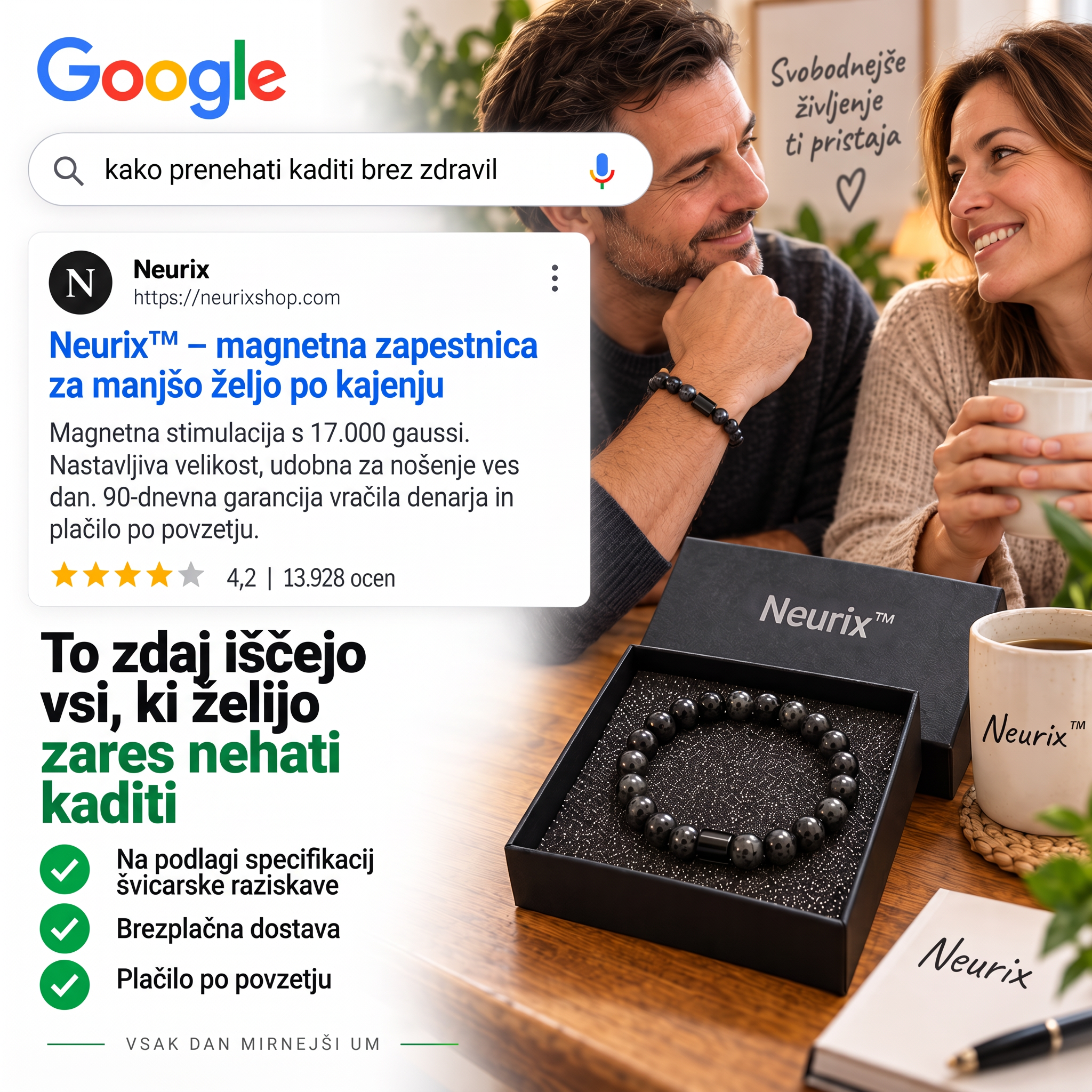 Neurix™ – zapestnica za manjšo željo po kajenju